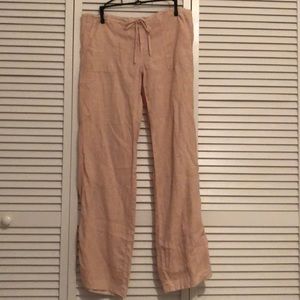 Blush colored linen pants